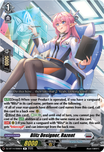 DZ-BT14/056EN Blitz Designer, Razent R DZBT14