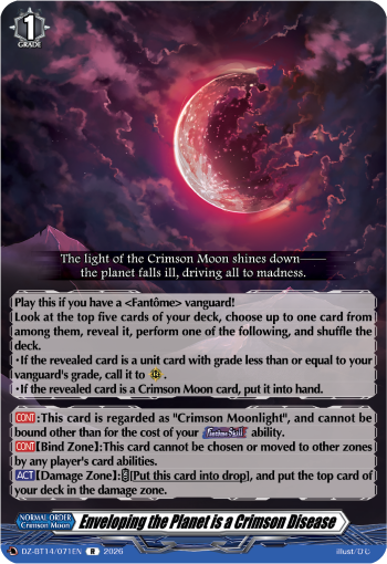 DZ-BT14/071EN Enveloping the Planet is a Crimson Disease R DZBT14