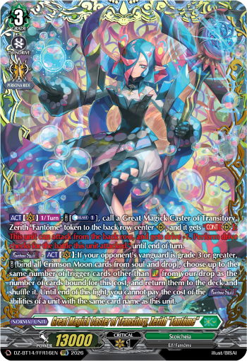 DZ-BT14/FFR16EN Great Magick Caster of Transitory, Zerith "Fantôme" FFR DZBT14