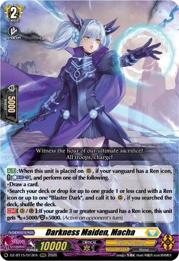 DZ-BT15/013EN Darkness Maiden, Macha RRR DZBT15