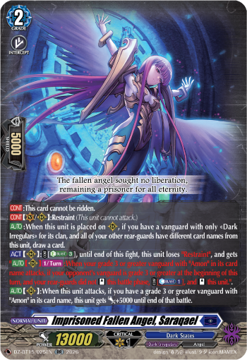 DZ-BT15/025EN Imprisoned Fallen Angel, Saraqael RR DZBT15