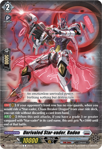 DZ-BT15/081EN Unrivaled Star-vader, Radon C DZBT15