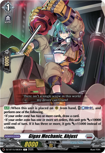 DZ-BT15/083EN Gigas Mechanic, Ahjust C DZBT15