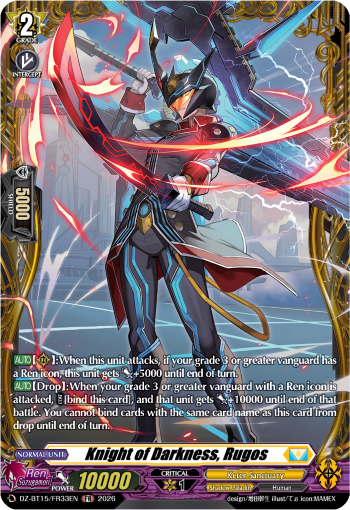 DZ-BT15/FR33EN Knight of Darkness, Rugos FR DZBT15