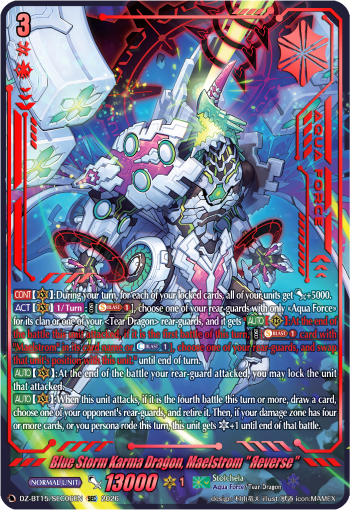 DZ-BT15/SEC06EN Blue Storm Karma Dragon, Maelstrom "Яeverse" DZBT15