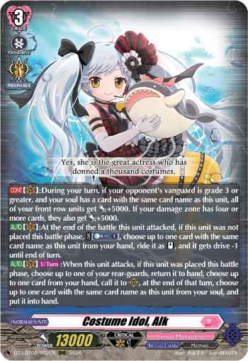 DZ-LBT02/002EN Costume Idol, Alk RRR DZLBT02