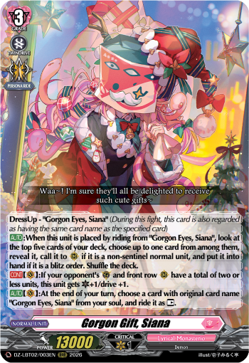 DZ-LBT02/003EN Gorgon Gift, Siana RRR DZLBT02