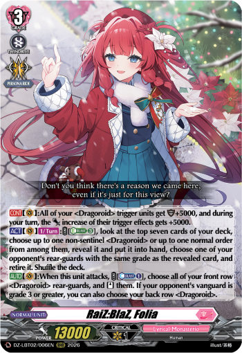 DZ-LBT02/006EN RaiZ:BlaZ, Folia RRR DZLBT02