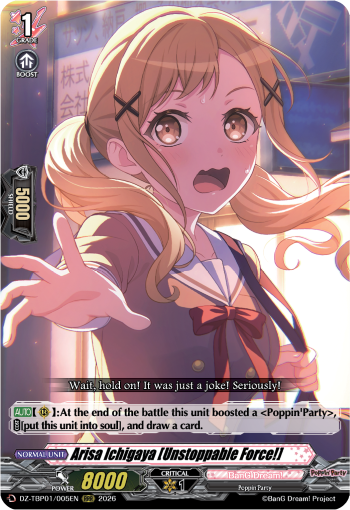 DZ-TBP01/005EN Arisa Ichigaya [Unstoppable Force!] RRR DZTBP01
