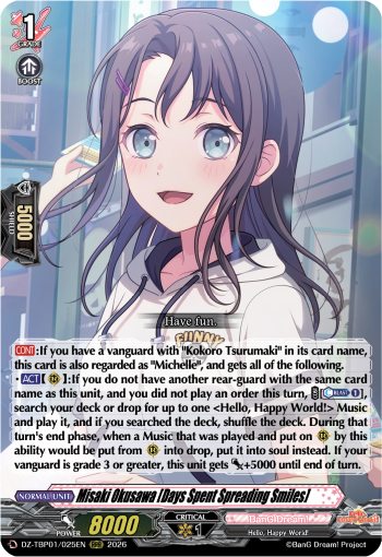 DZ-TBP01/025EN Misaki Okusawa [Days Spent Spreading Smiles] RRR DZTBP01