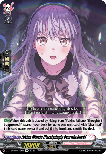 DZ-TBP01/076EN Yukina Minato [Paralyzingly Overwhelmed] R+ DZTBP01