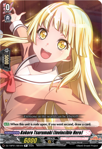 DZ-TBP01/081EN Kokoro Tsurumaki [Invincible Hero] R+ DZTBP01