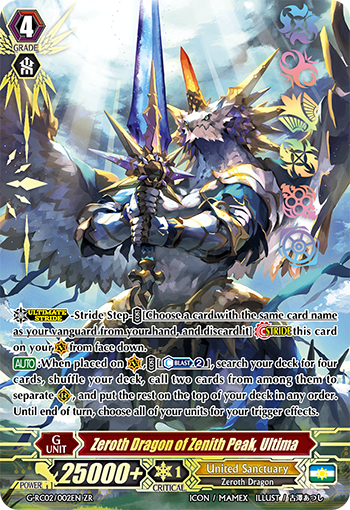 G-RC02/002EN Zeroth Dragon of Zenith Peak, Ultima ZR Gseries